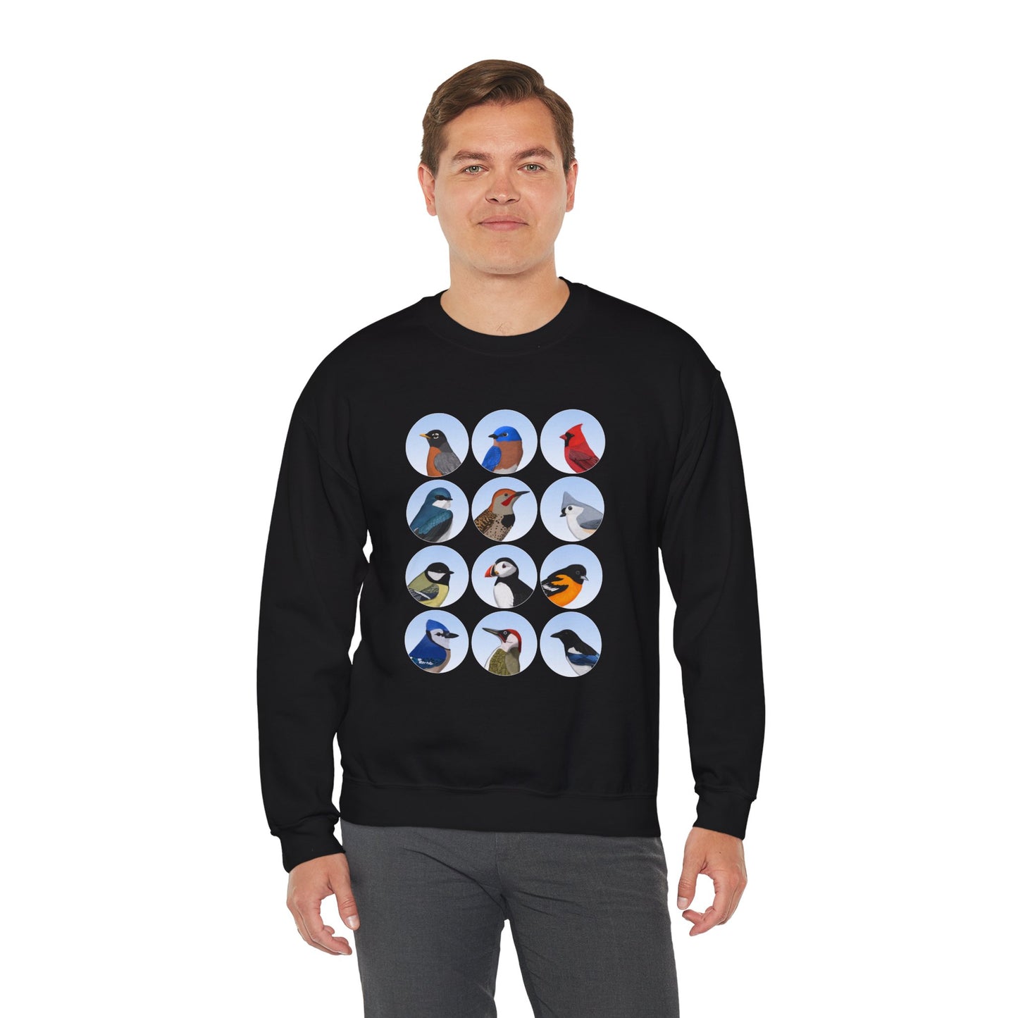 Birds Sweatshirt Bluebird Cardinal Robin Blue Jay Puffin Bird Watching & Bird Lovers