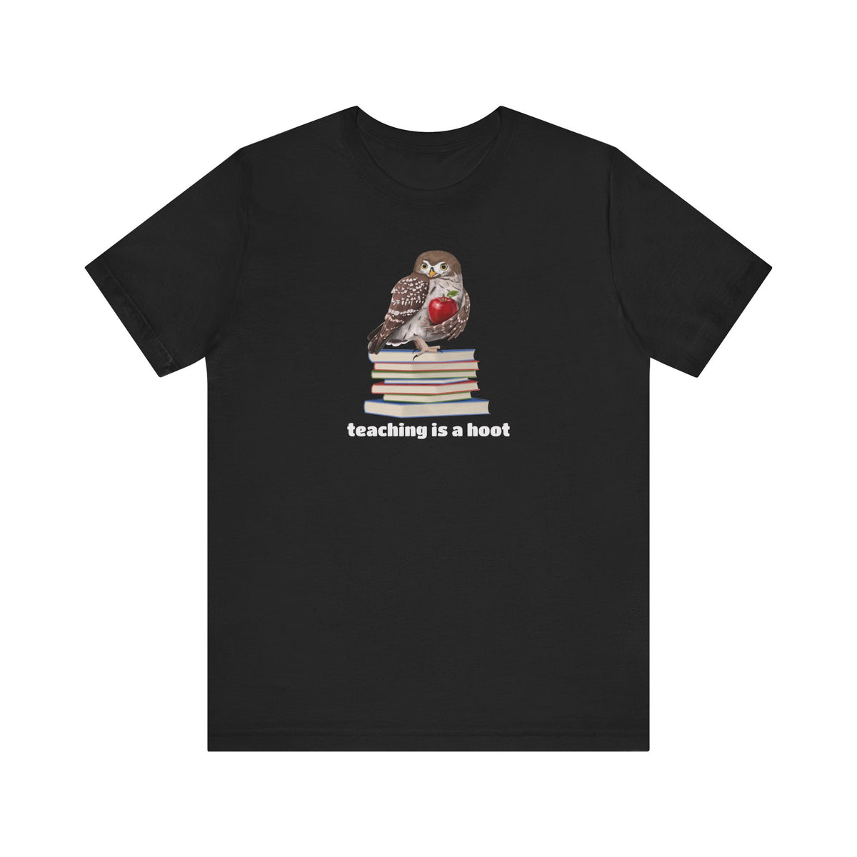 Cute Owl on Books Teacher Shirt – Teaching is a Hoot – Back to School Apple Aesthetic
