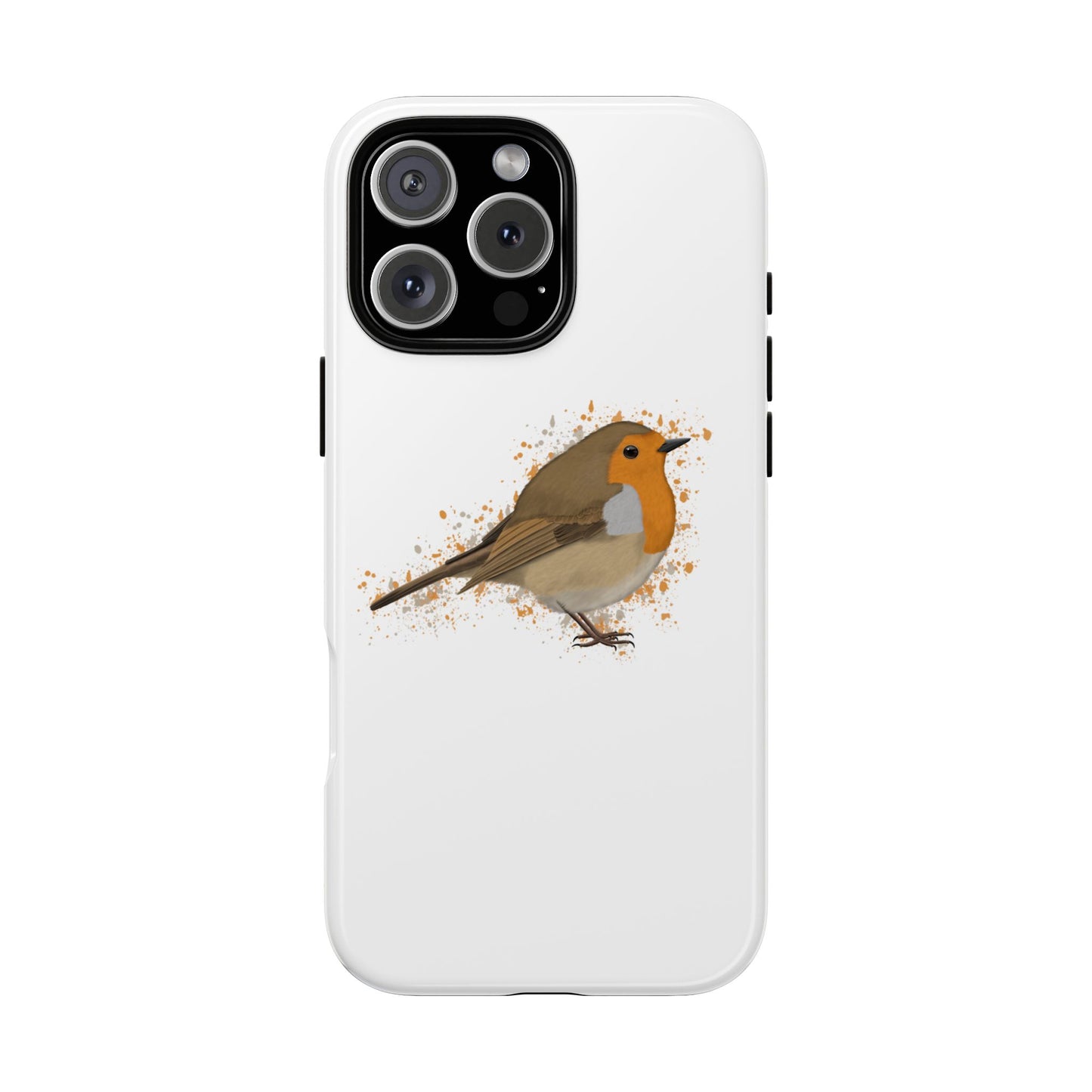 Rotkehlchen Vogel iPhone & Google Pixel Vogelmotiv Handyhülle Weiß