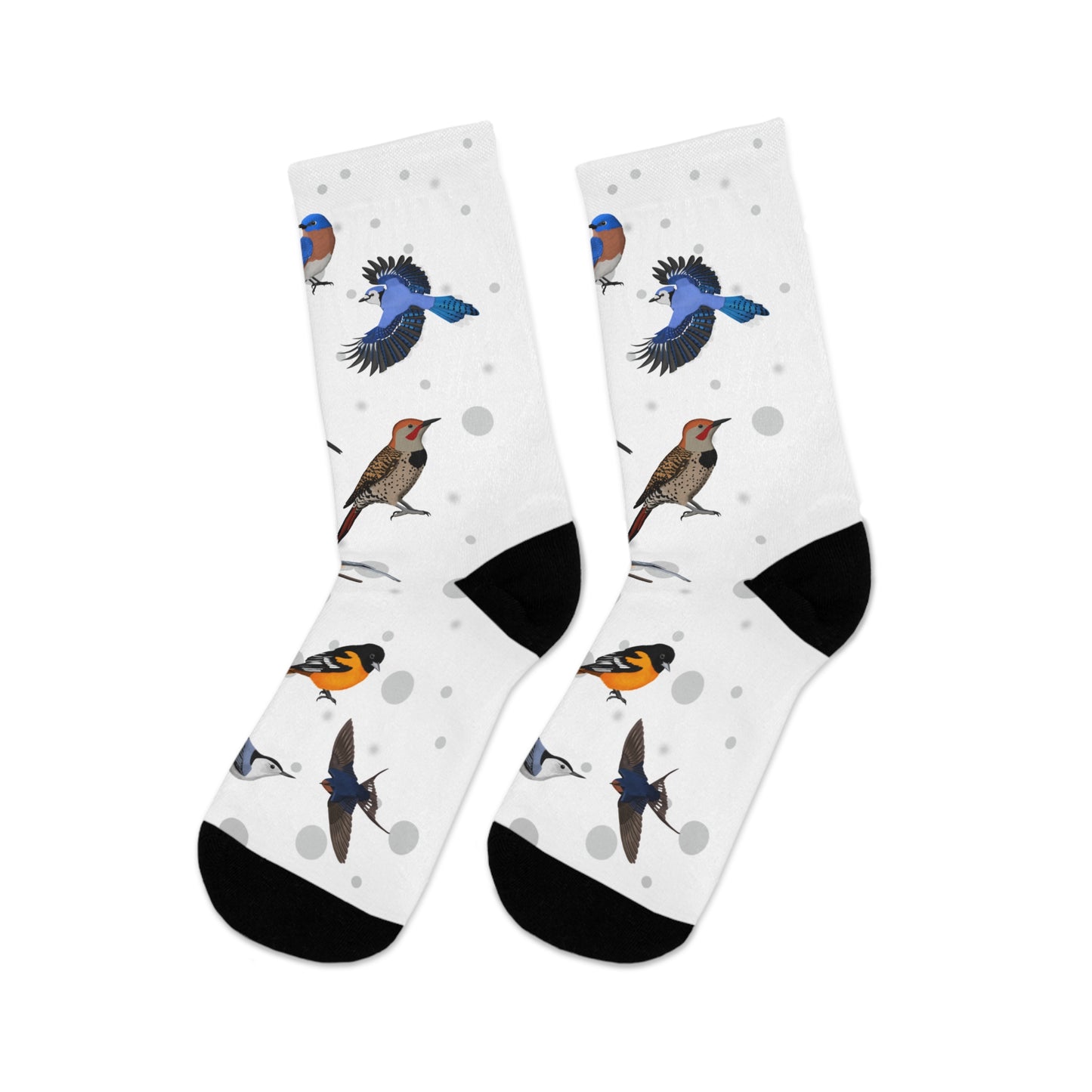 Cardinal Robin Bluebird Bird Socks White for Bird Lovers One Size