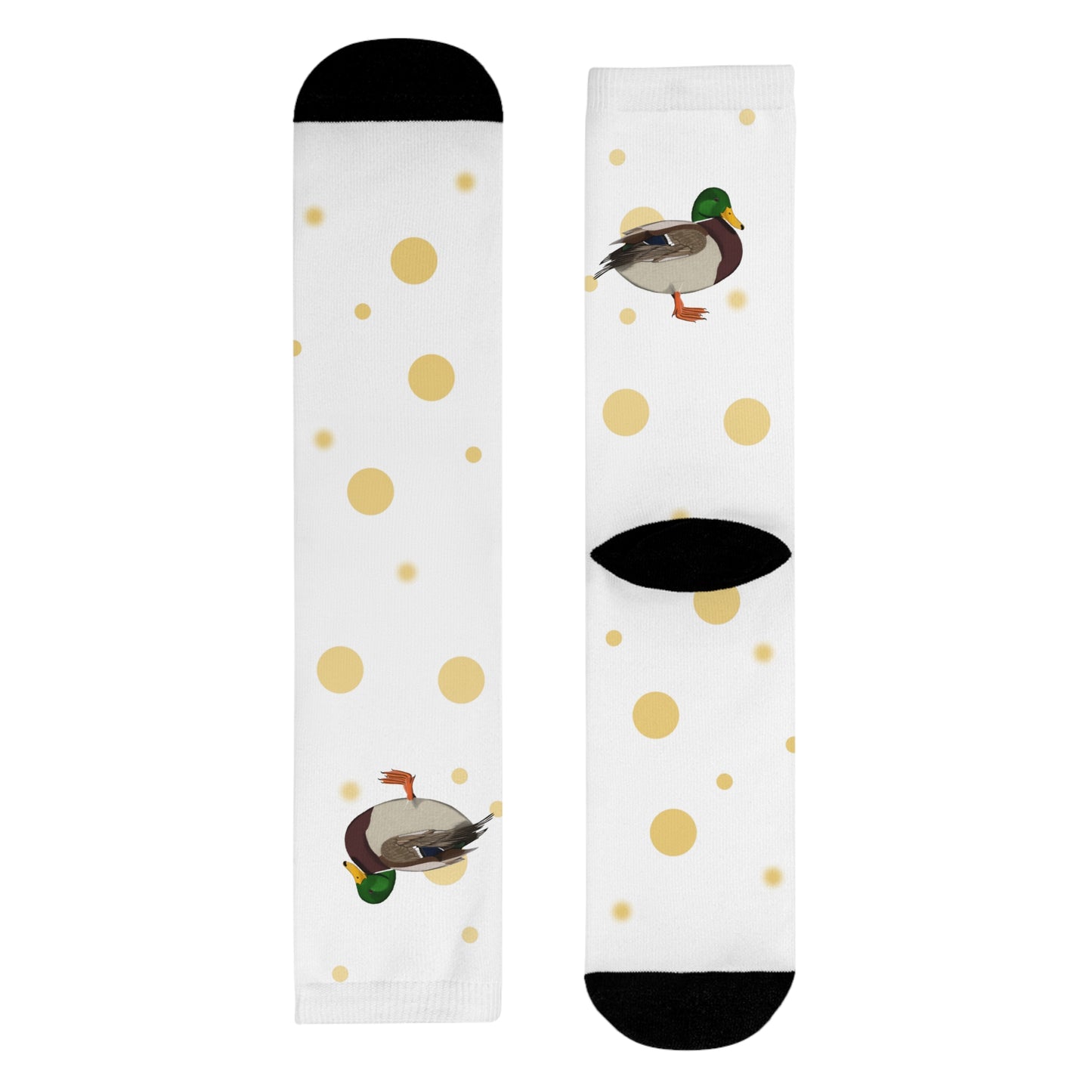 Ente Vogel Socken – mit Goldenen Punkten für Vogelfreunde & Vogelbeobachter Weiß