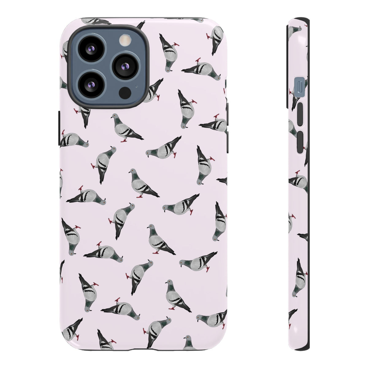 Coque de téléphone portable rose avec motif de colombe | Motif d'oiseau pour iPhone et Google Pixel