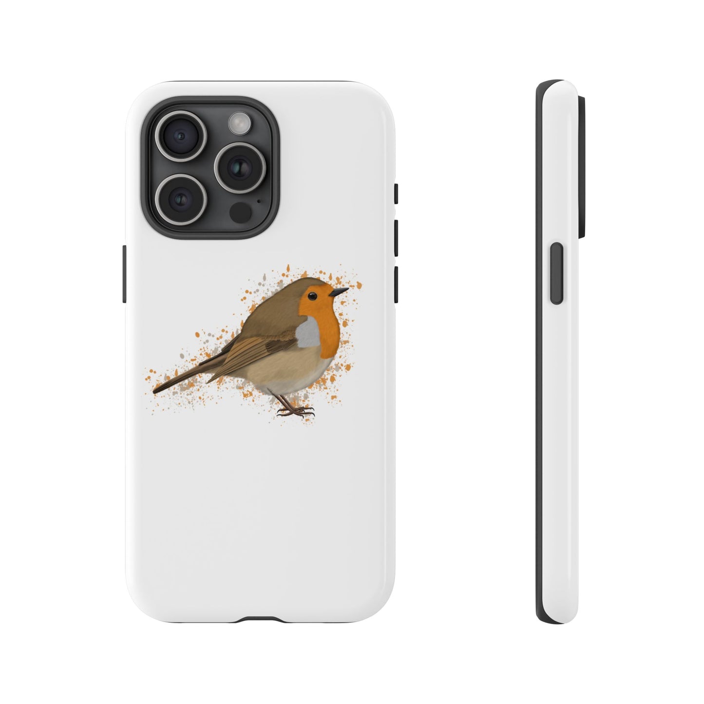 Rotkehlchen Vogel iPhone & Google Pixel Vogelmotiv Handyhülle Weiß