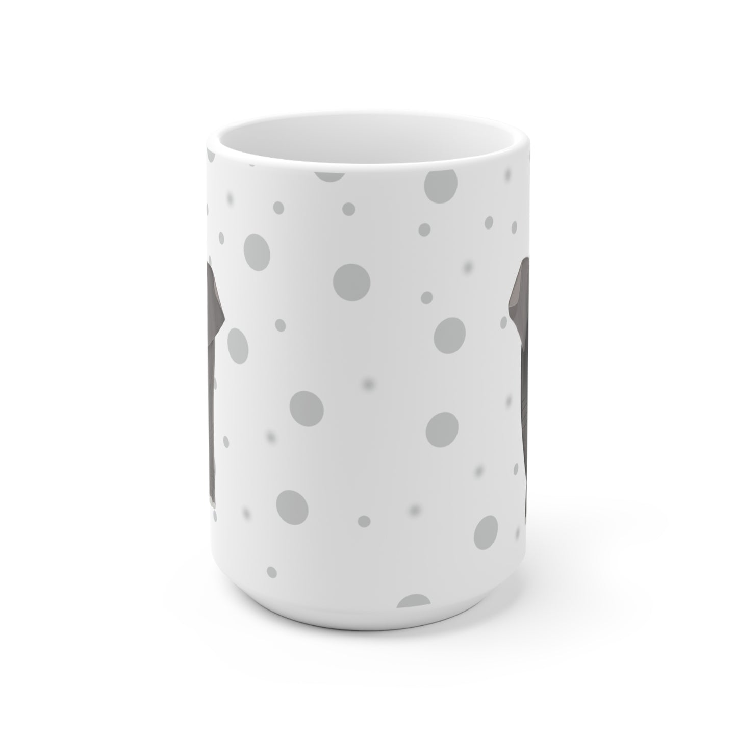 Papageitaucher auf einem Elefanten Vogel Tasse Punkte Grau