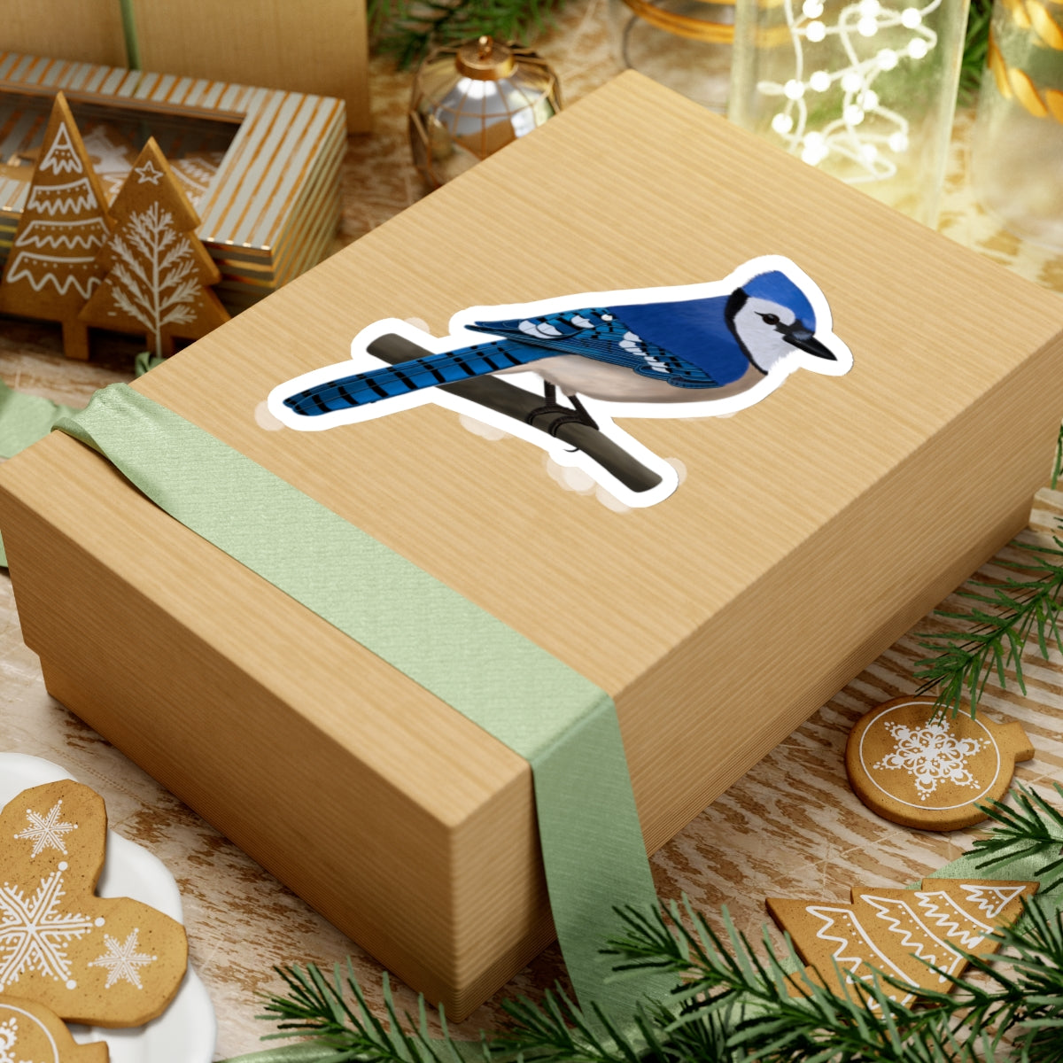 Blue Jay Bird Kiss-Cut Sticker - jz.birds