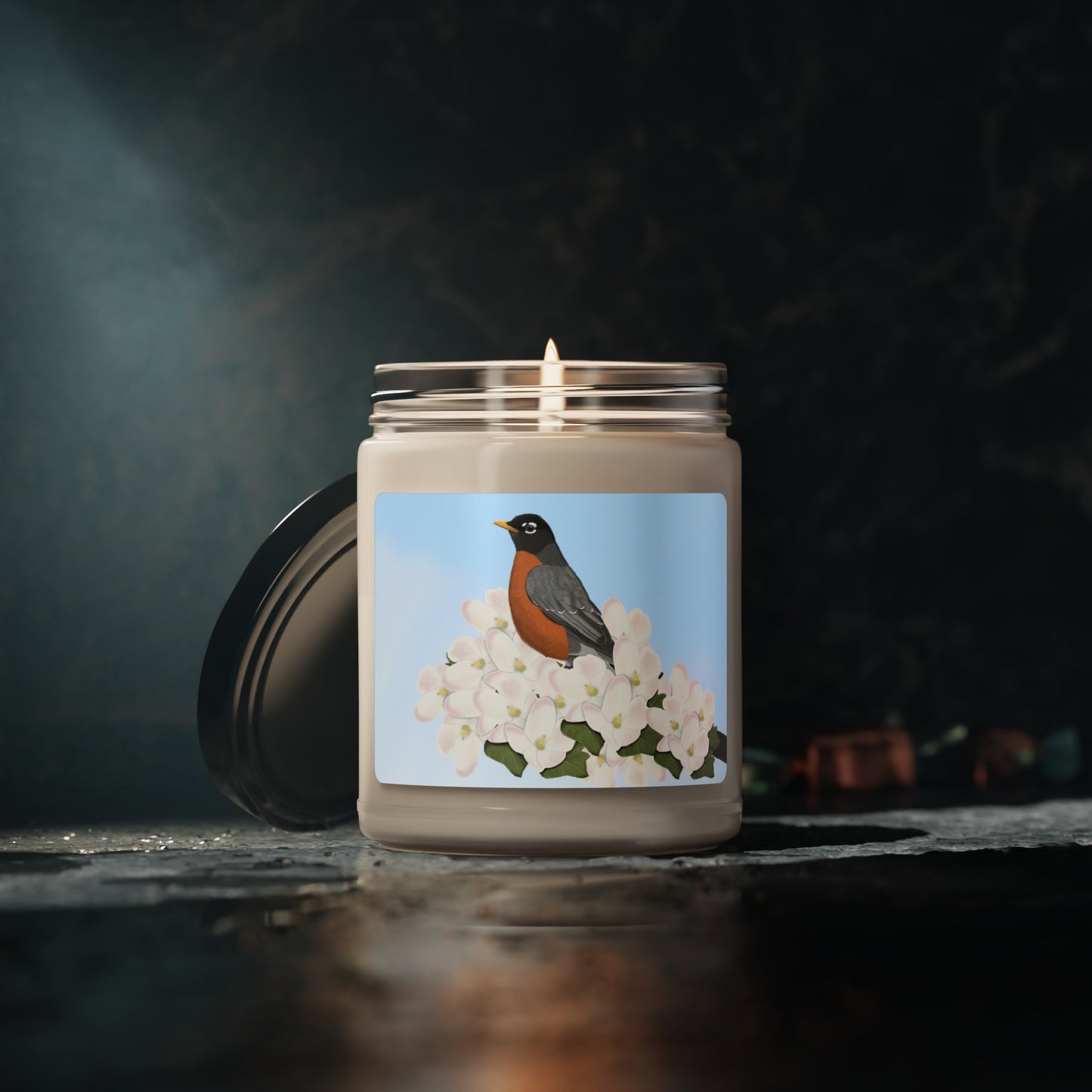 Robin Bird Art Scented Soy Candle, 9oz