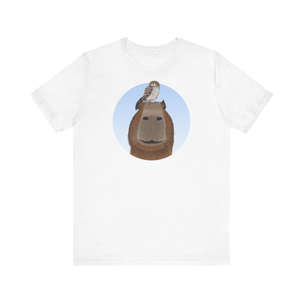 Capybara mit Eule T-Shirt – bird graphic tee, watching gear