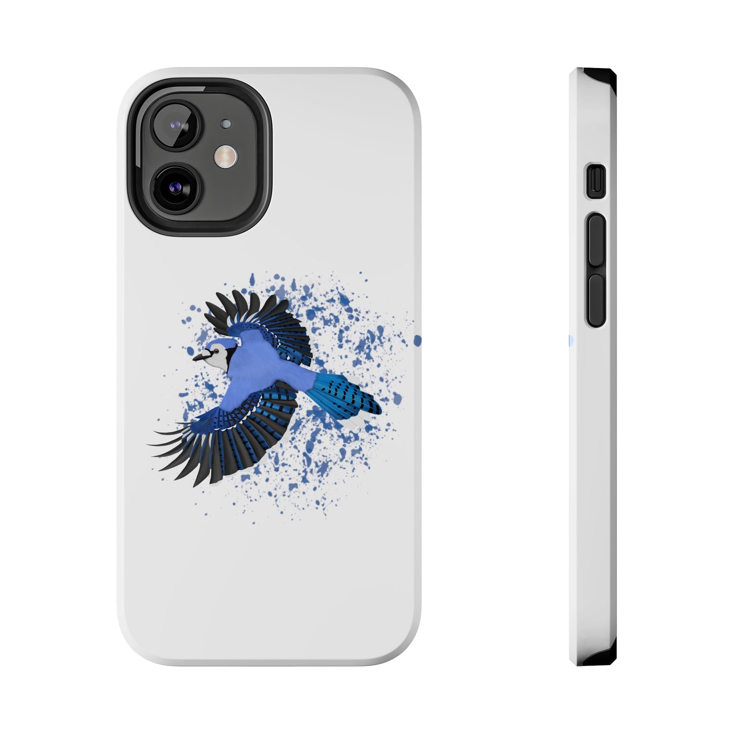 Blue Jay Bird Art Tough Phone Case White
