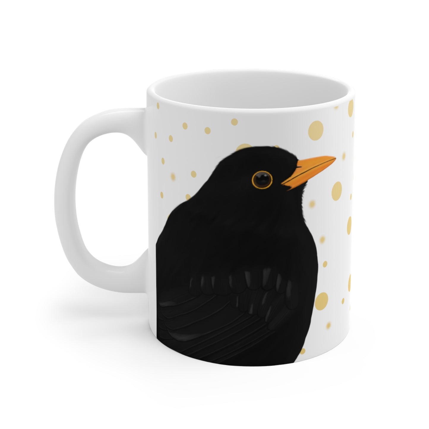 Amsel mit Goldenen Punkten Vogel Tasse