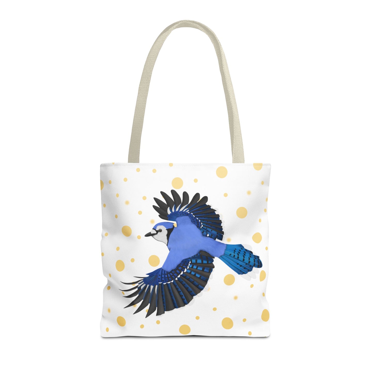 Blue Jay mit Goldenen Punkten Vogel Tragetasche 40x40cm