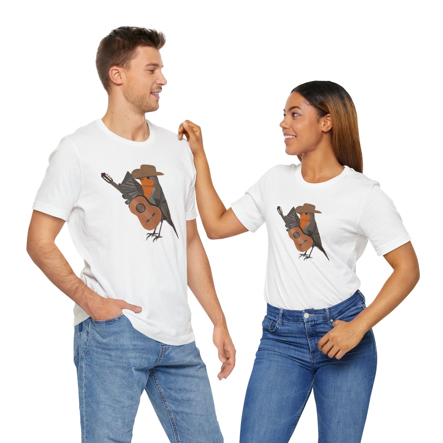 Robin with Cowboy Hat and Guitar Country Music Bird T-Shirt