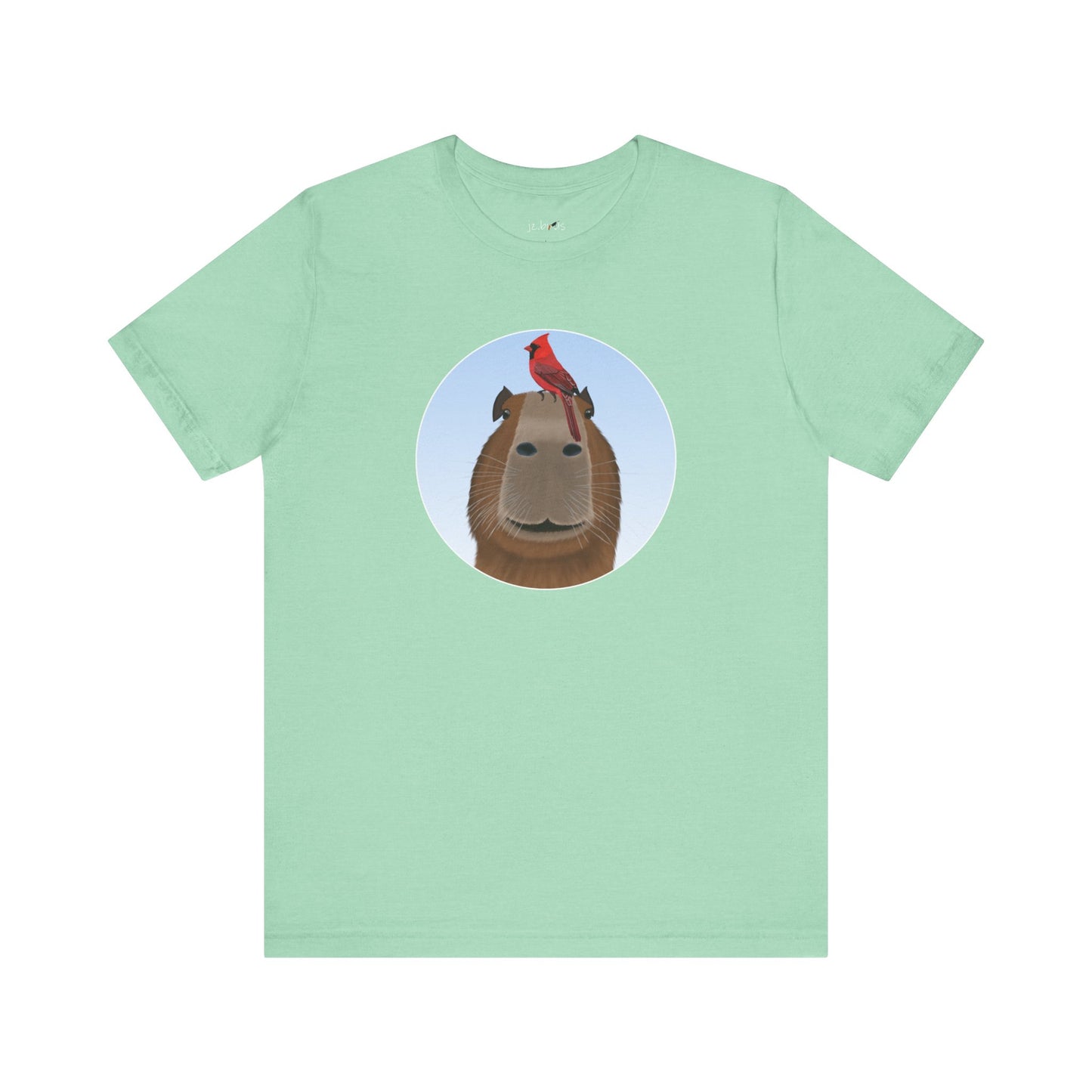 Capybara with Cardinal Funny Bird T-Shirt