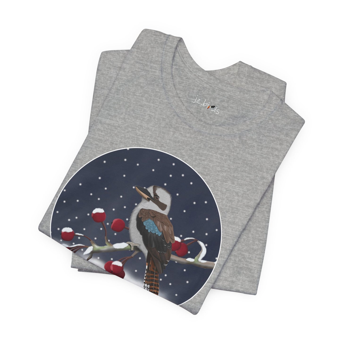 Kookaburra on a Winter Branch Birdwatcher Christmas Bird T-Shirt