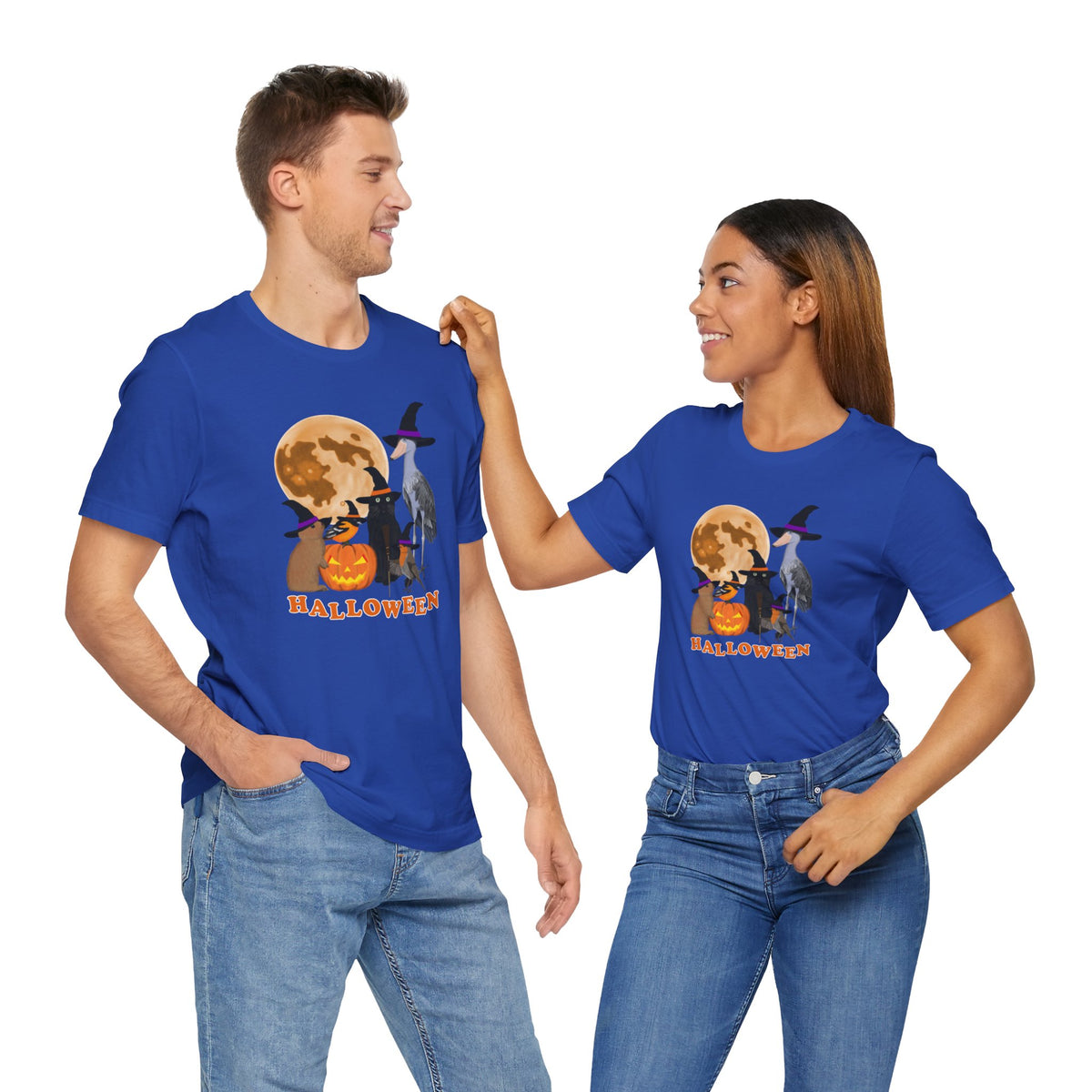 Baltimore Oriole Robin Shoebill with Cat and Bunny Halloween Bird T-Shirt