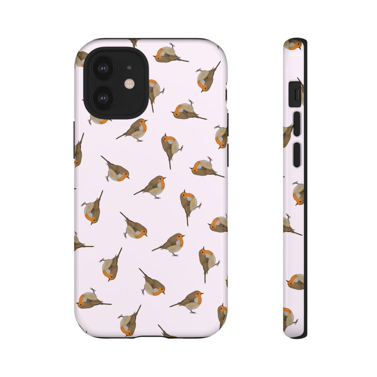 Rotkehlchen Handyhülle in Rosa | Vogel-Motiv für iPhone & Google Pixel