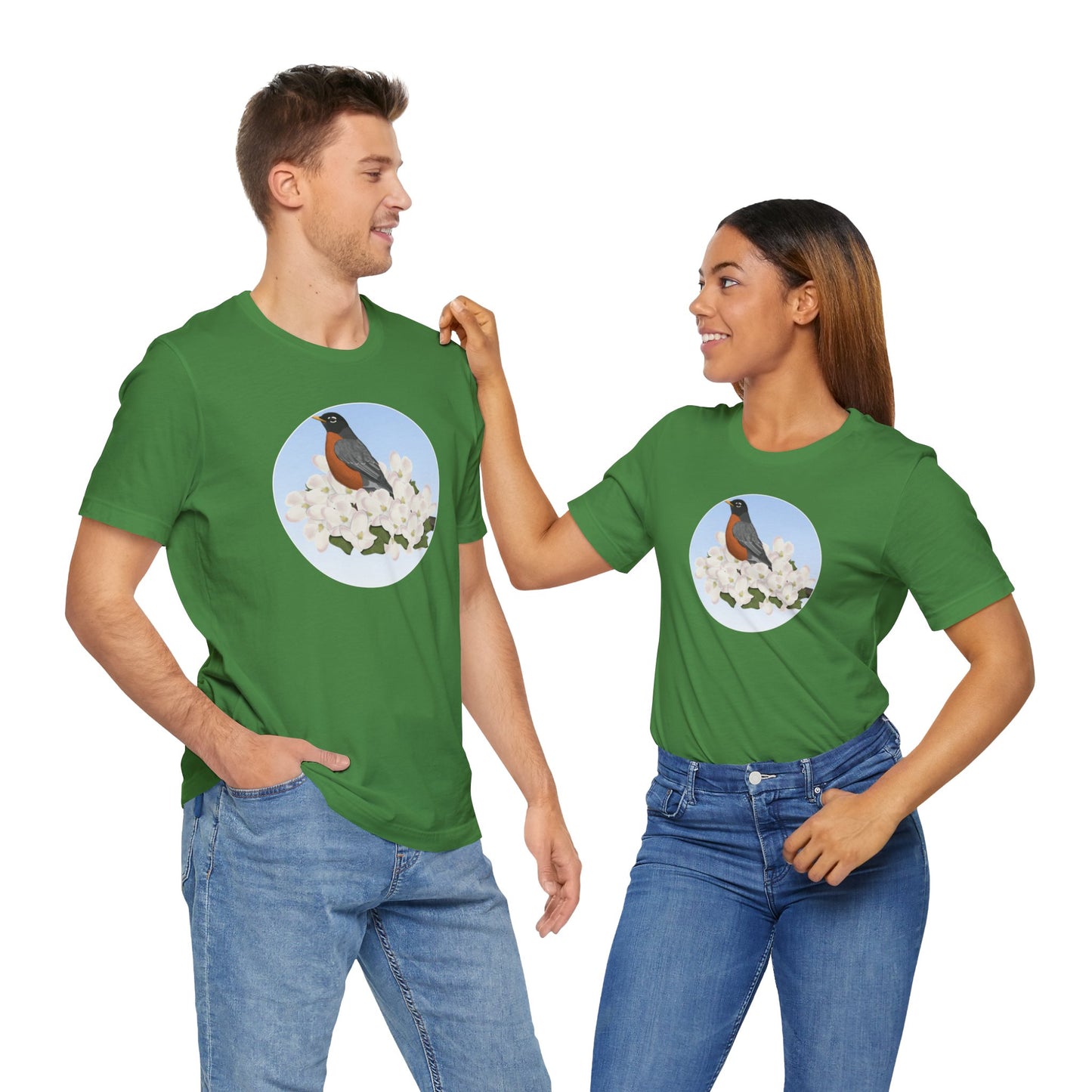 American Robin and Spring Apple Blossoms Bird T-Shirt