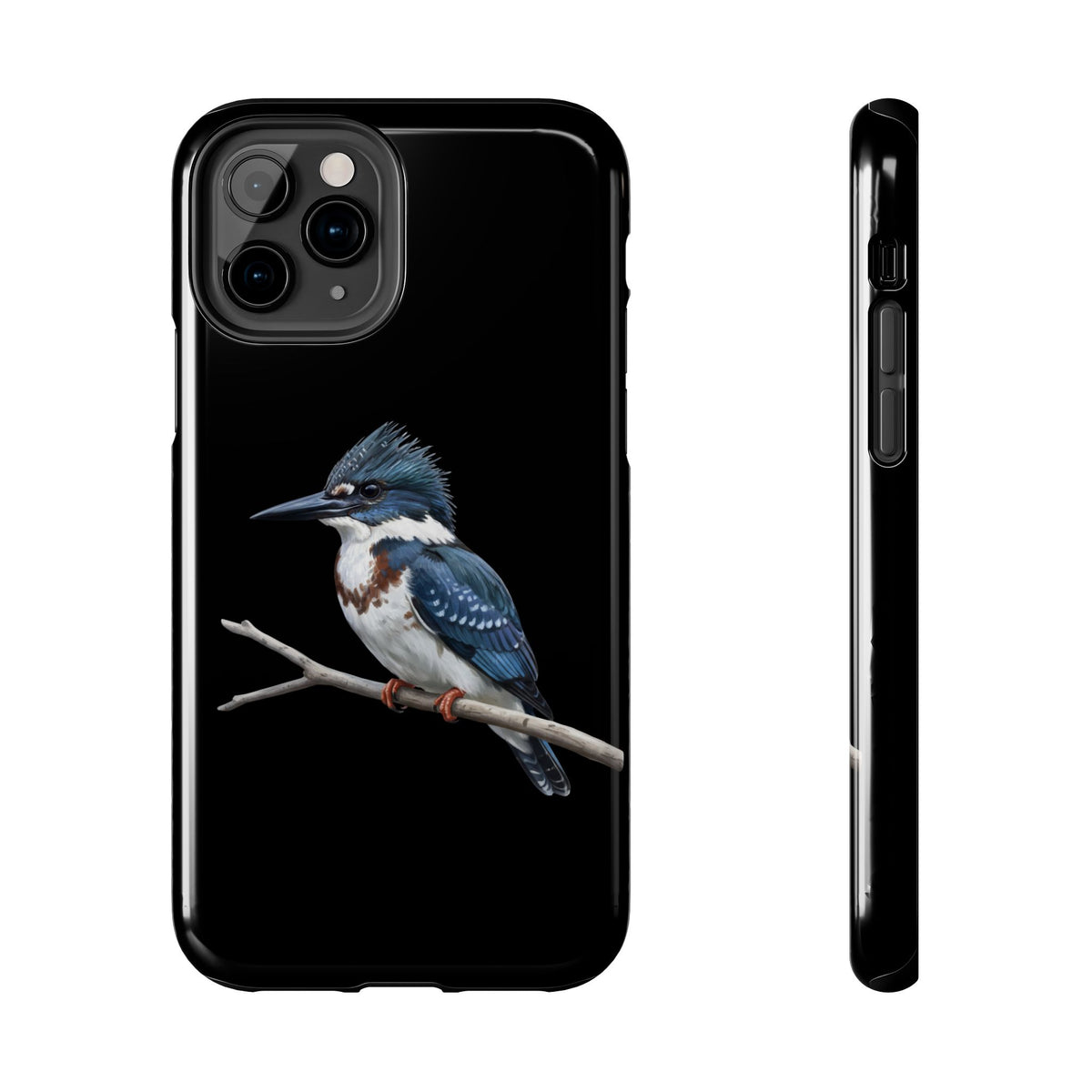 Belted Kingfisher Phone Case – iPhone – Premium Tough Cover Black