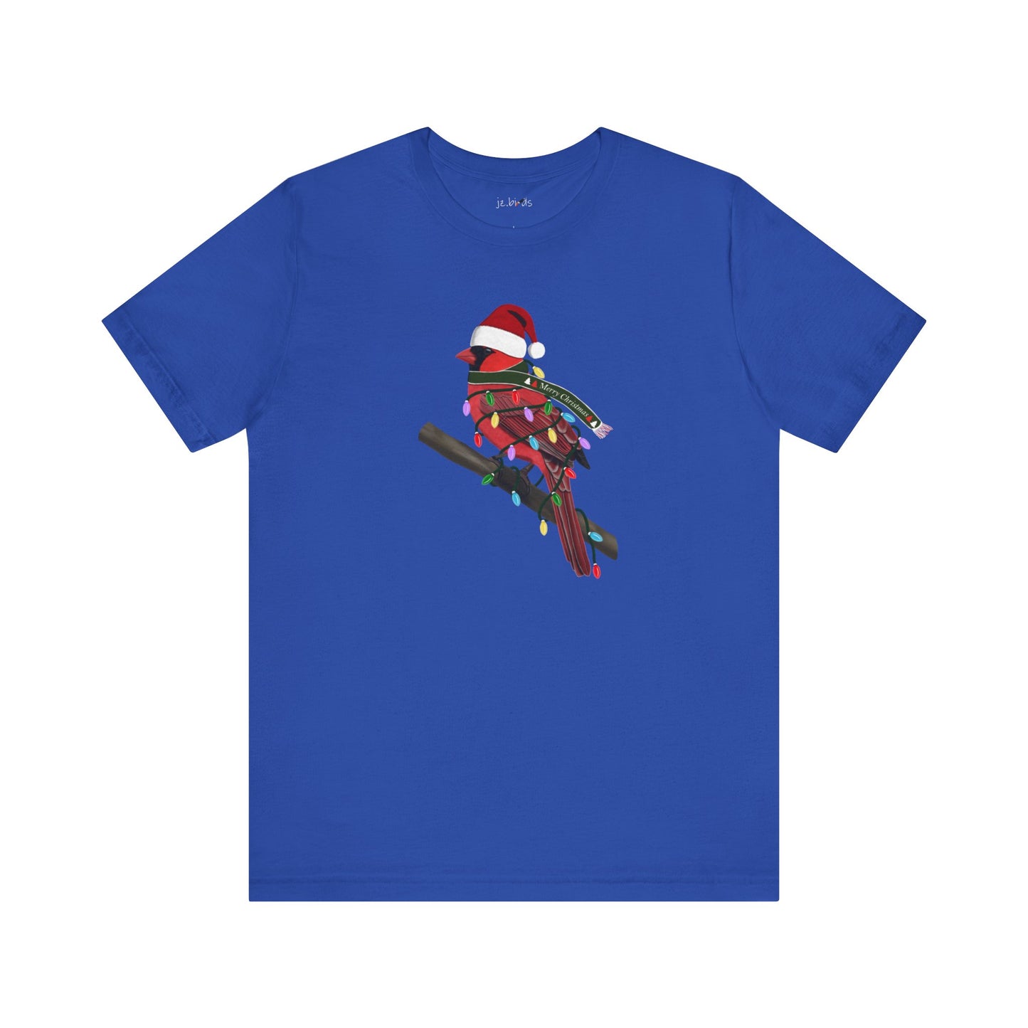Cardinal with Fairy Lights Christmas Bird T-Shirt
