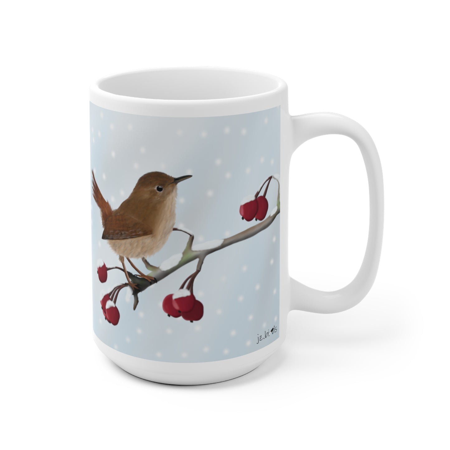 Zaunkönig Tasse mit 11 oz Hintergrund