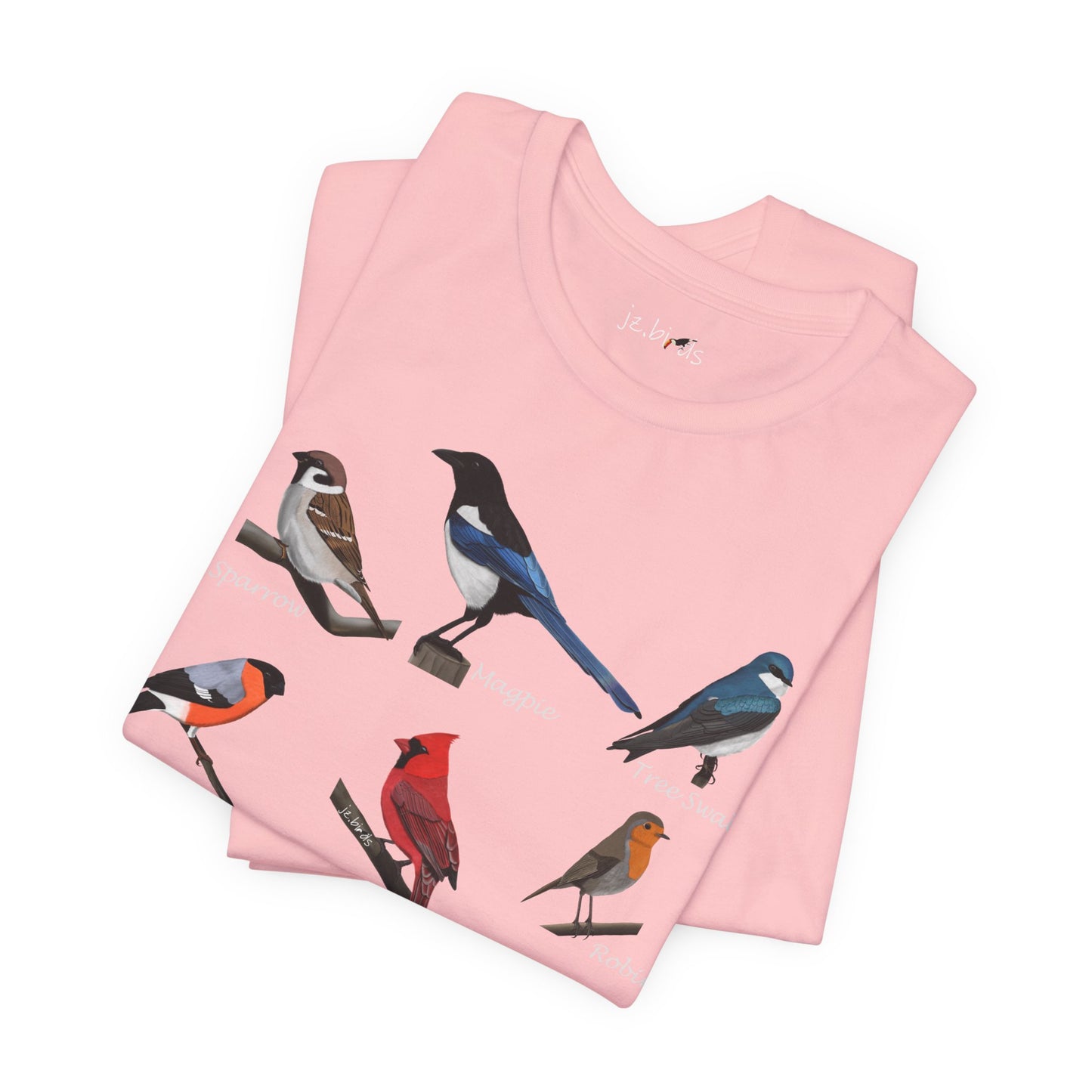 Garden Birds Blue Jay Cardinal Robin Chickadee Birding & Birdwatching Bird T-Shirt