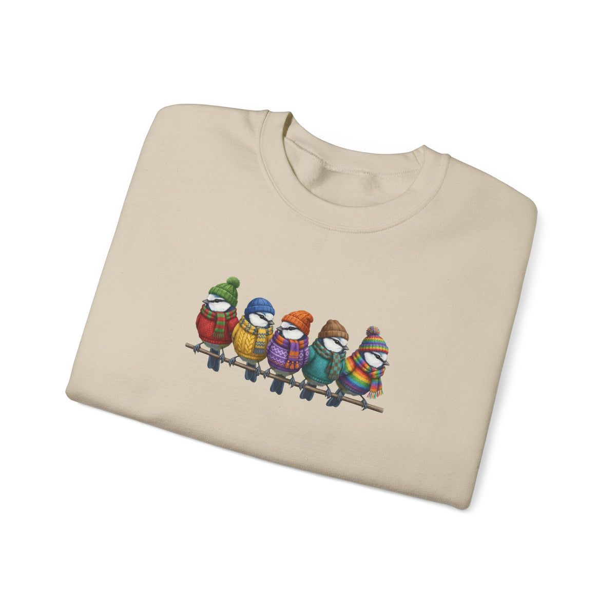 Blue Titmice Sweatshirt | Bird Watcher Crewneck | Unisex Songbirds Wearing Knit Gift for Bird Lovers