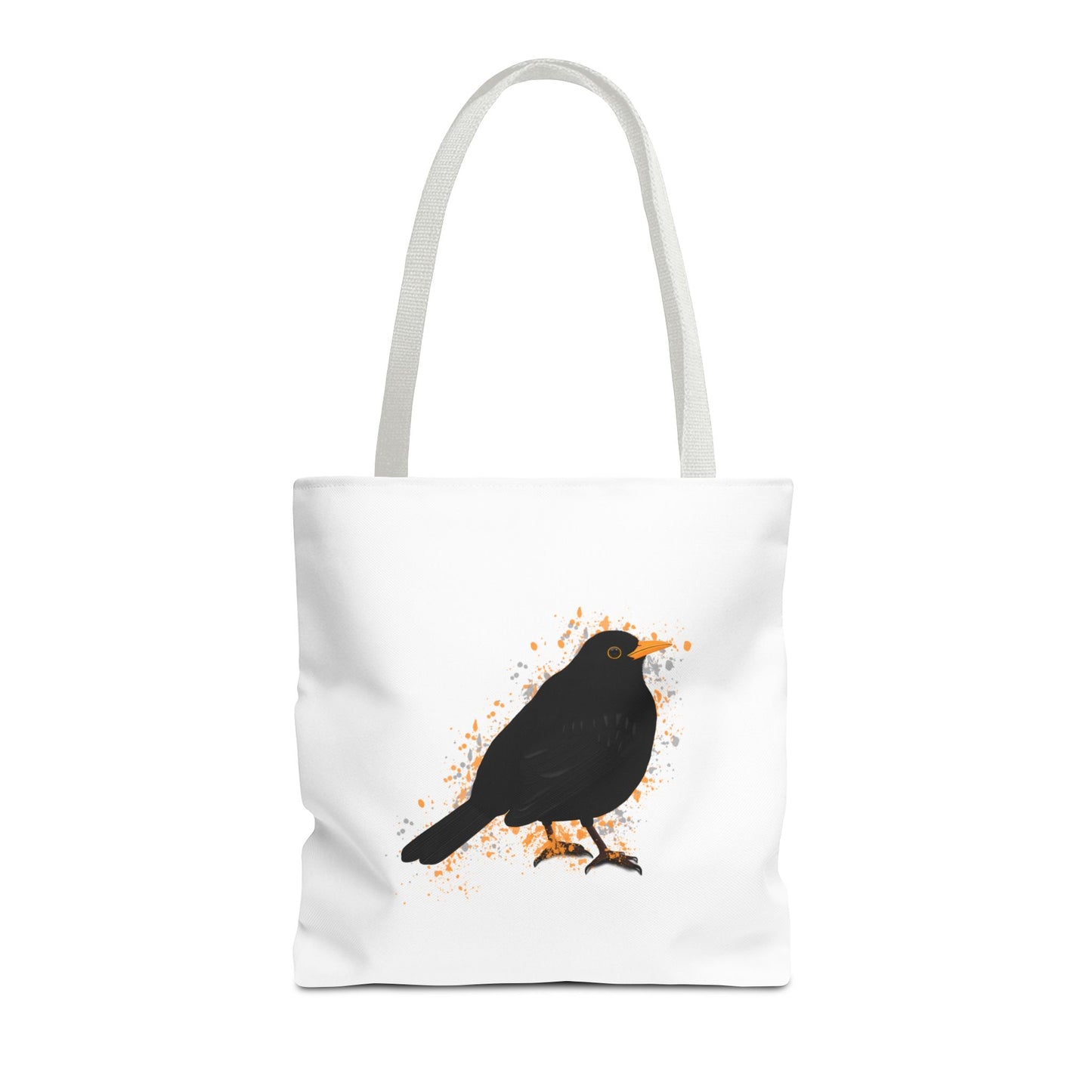 Amsel Tragetasche 40x40cm Vogel Tasche Weiß für Vogelbeobachter