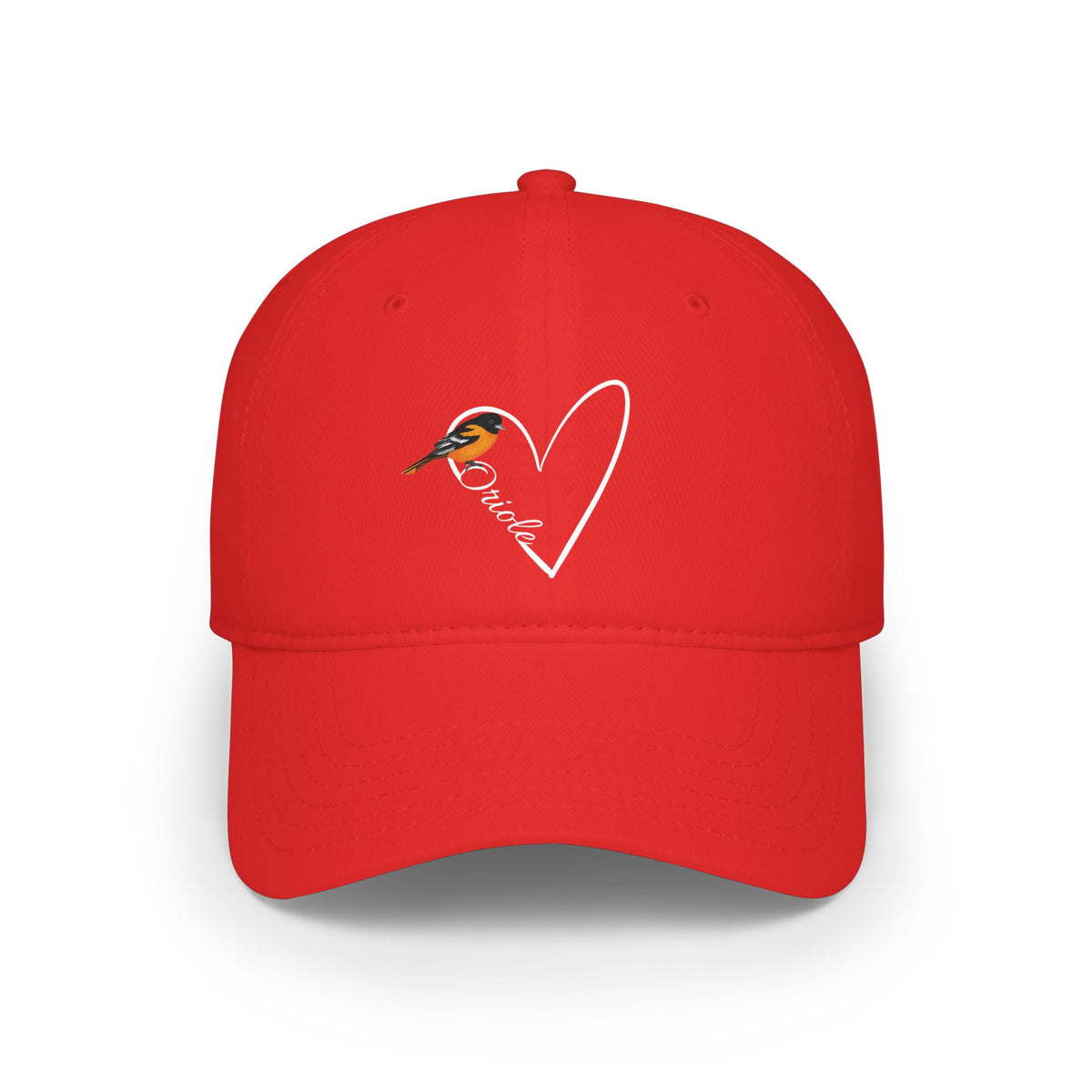 Baltimore Oriole Cap Heart | Birdwatching & Birdlover Backyard Bird Hat
