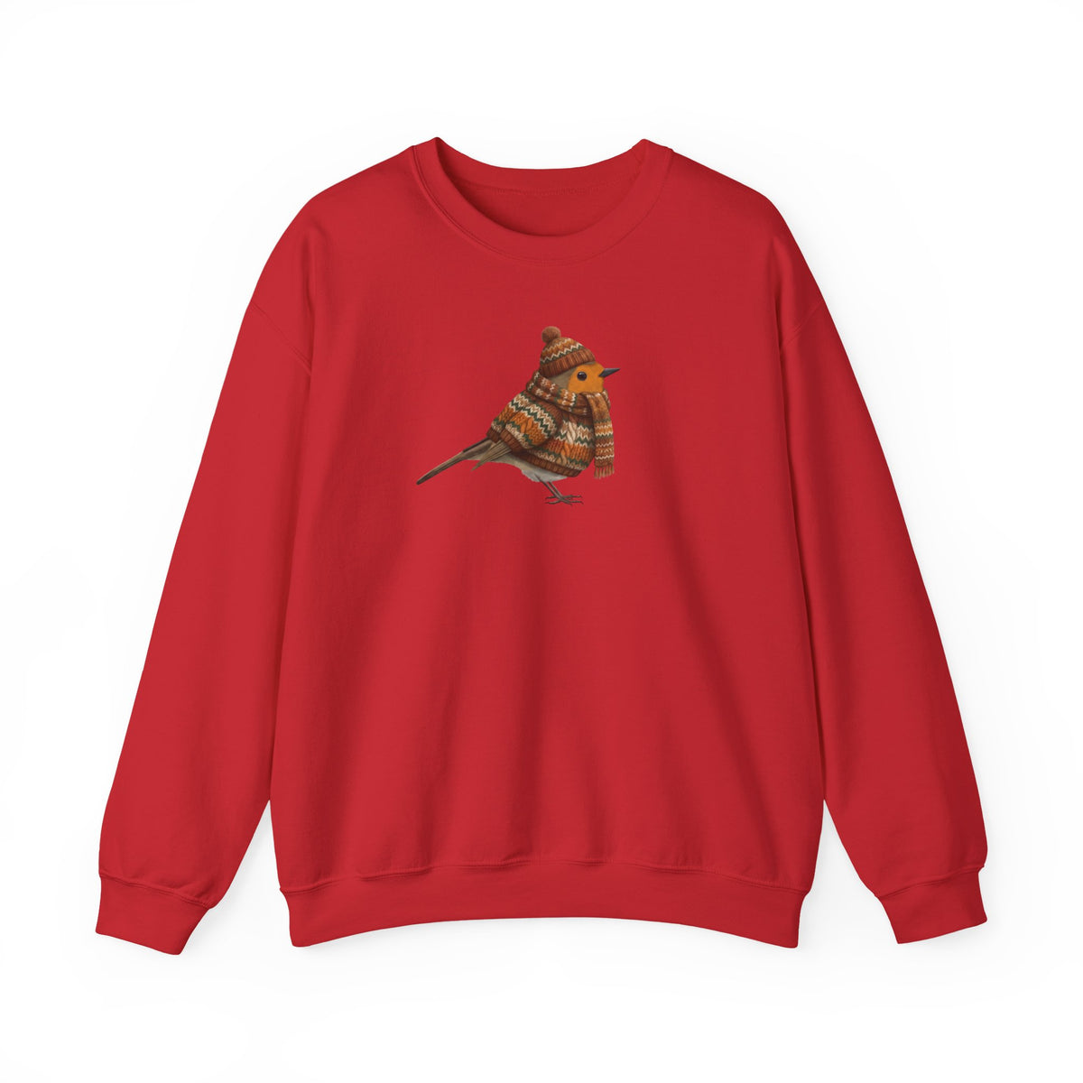 Rotkehlchen Sweatshirt Vogelmotiv in Black