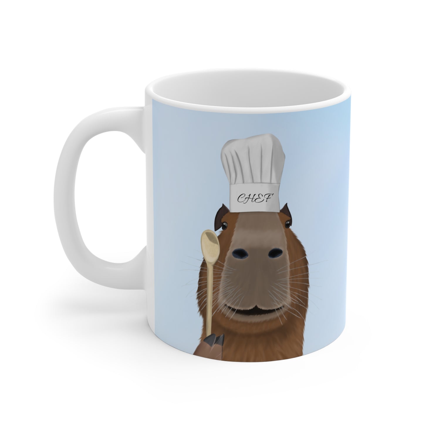 Capybara als Küchenchef mit Kochlöffel Lustige Tasse