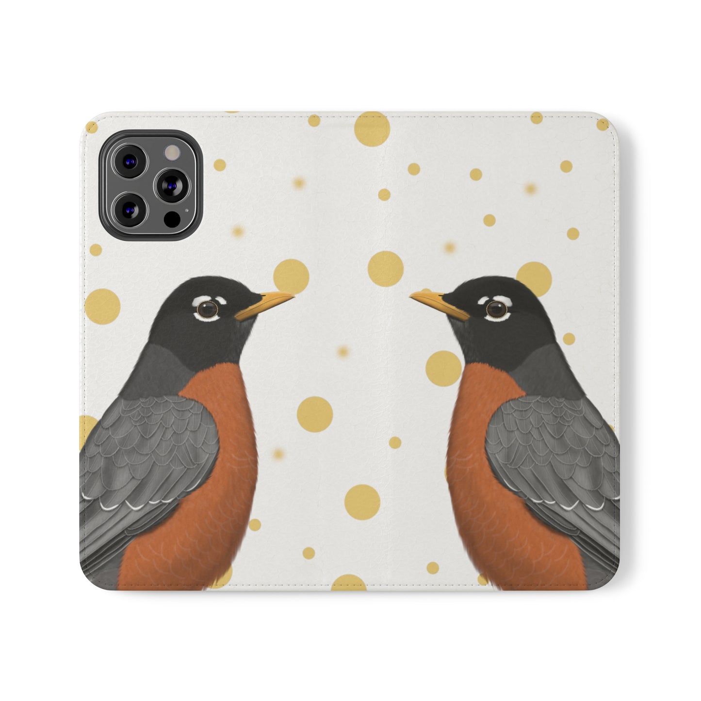 Robin Bird Art Phone Flip Case