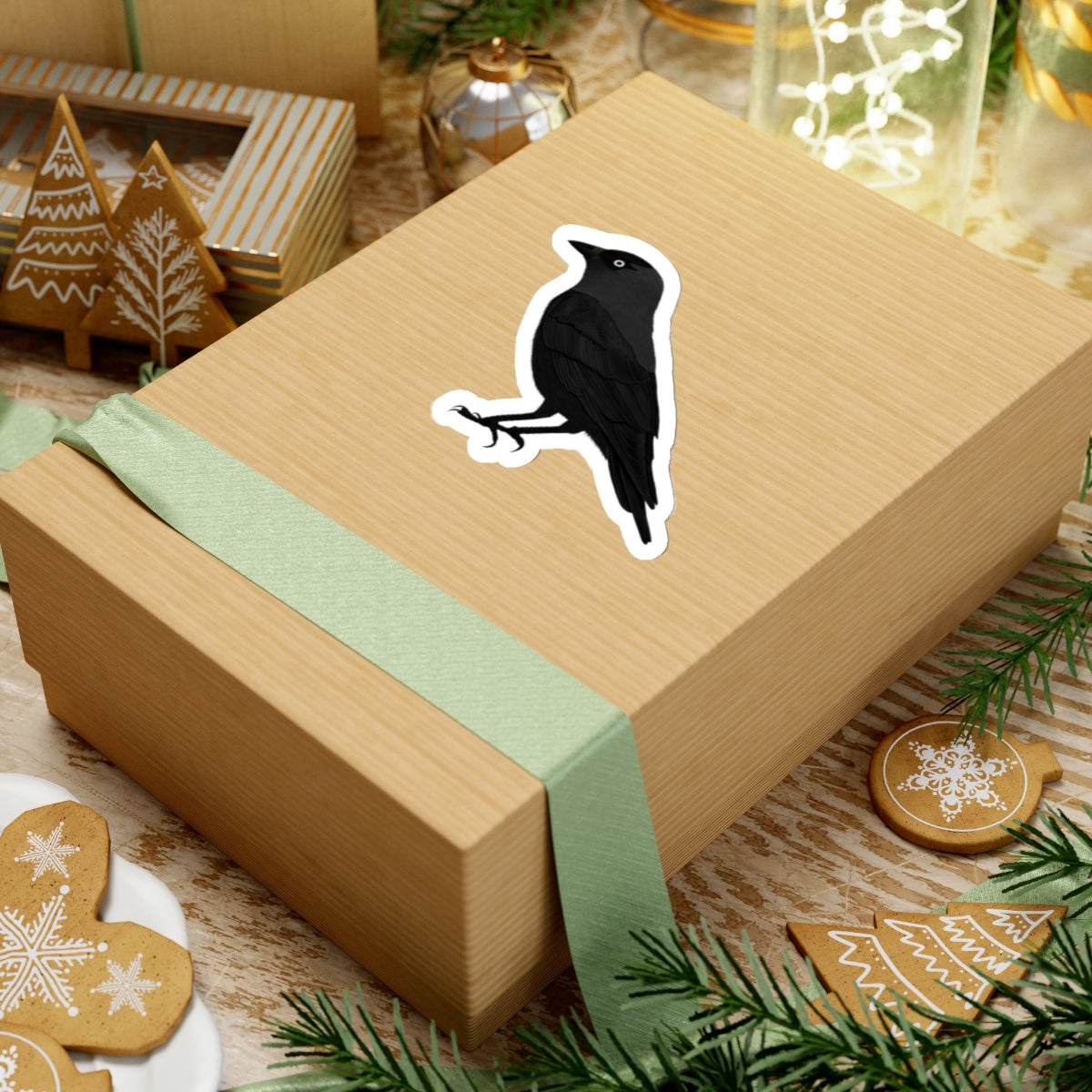 Western Jackdaw Bird Kiss-Cut Sticker - jz.birds