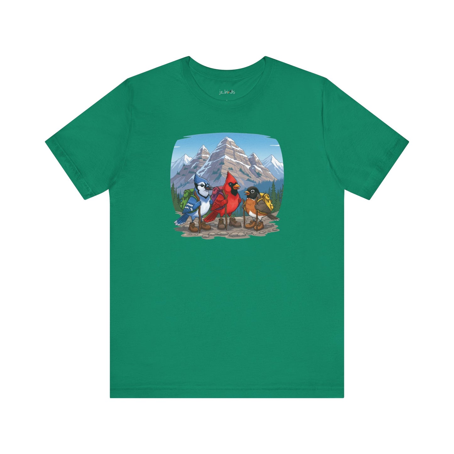 Birds Hiking T-Shirt Funny Cardinal Blue Jay Robin on a Hike Bird Watcher Bird Lover