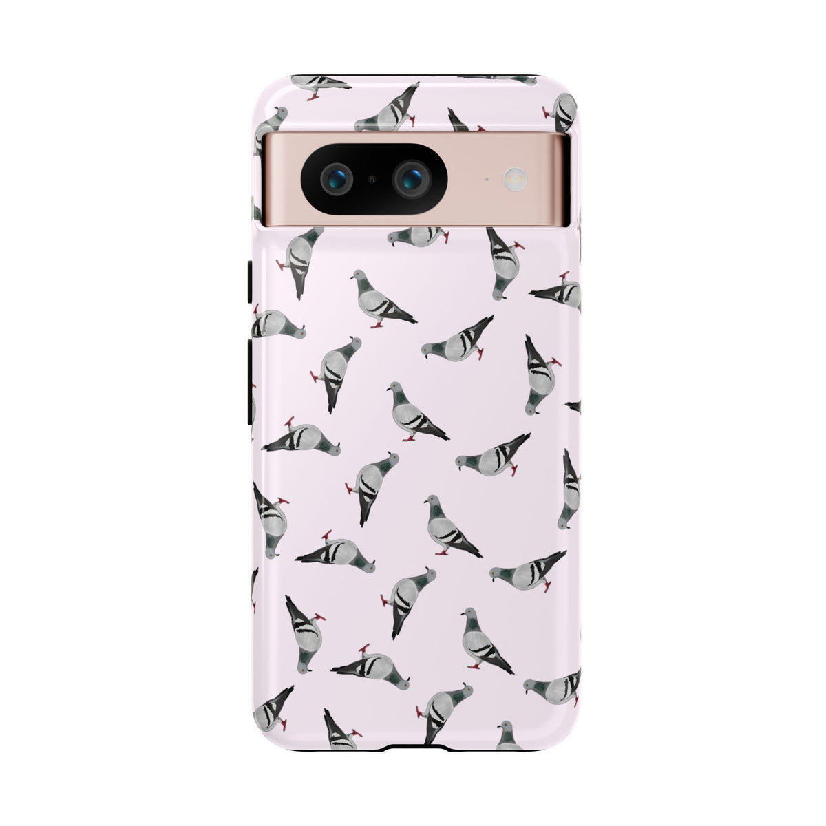 Coque de téléphone portable rose avec motif de colombe | Motif d'oiseau pour iPhone et Google Pixel