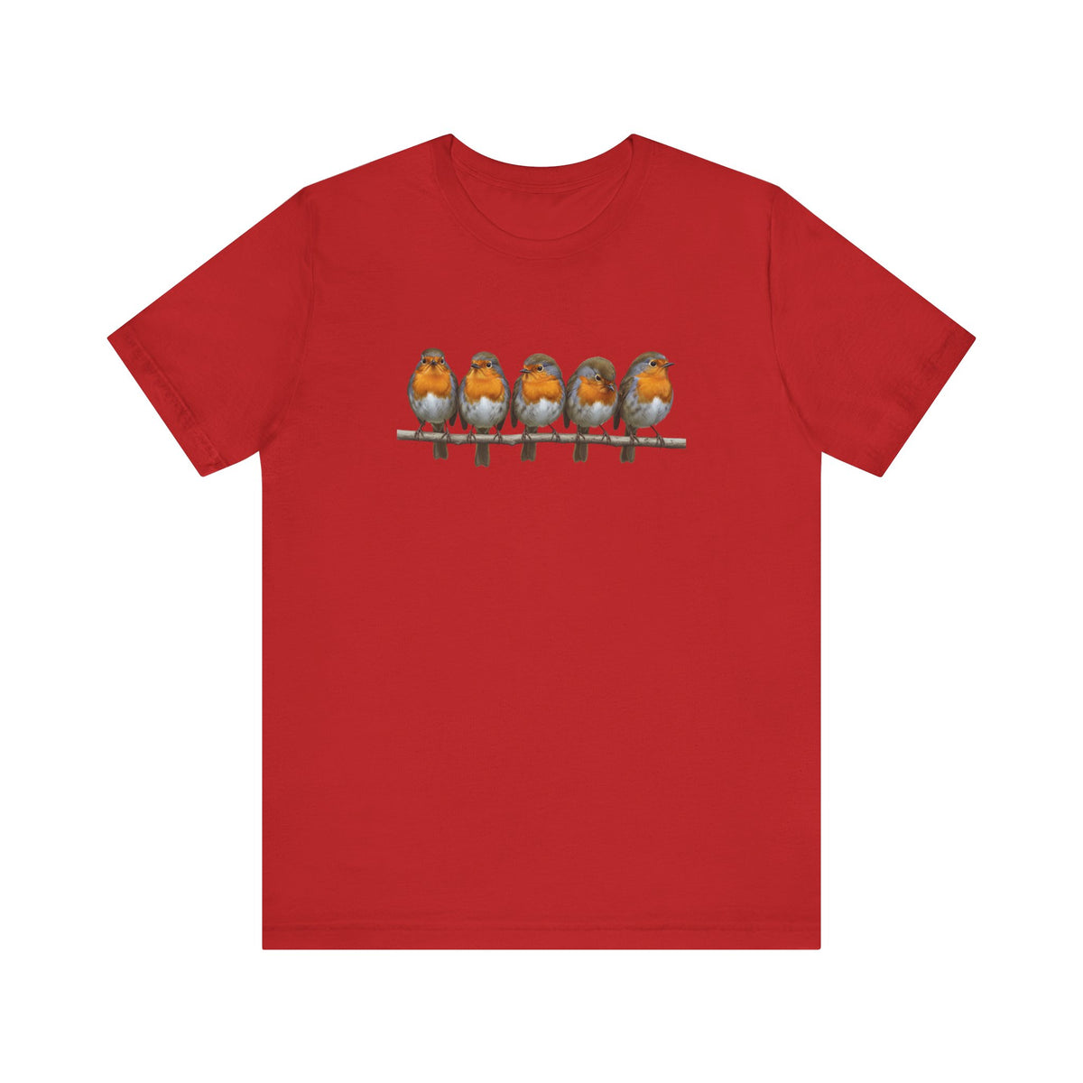 Rotkehlchen Vogel T-Shirt in Black
