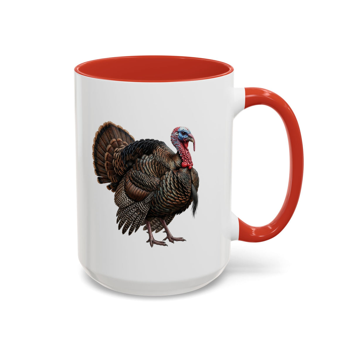 Thanksgiving Turkey Two-Tone Mug | Wild Turkey Bird Art Coffee Cup | Fall Gift