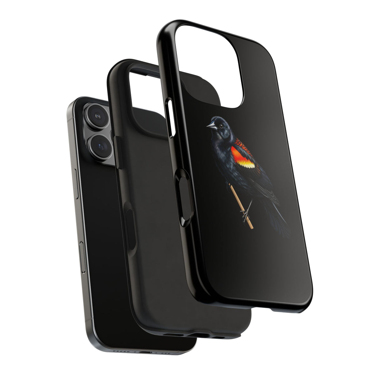 Red Winged Blackbird Dual-Layer iPhone Case with Bird Art – The Perfect Gift for Ornithologists & Bird Lovers