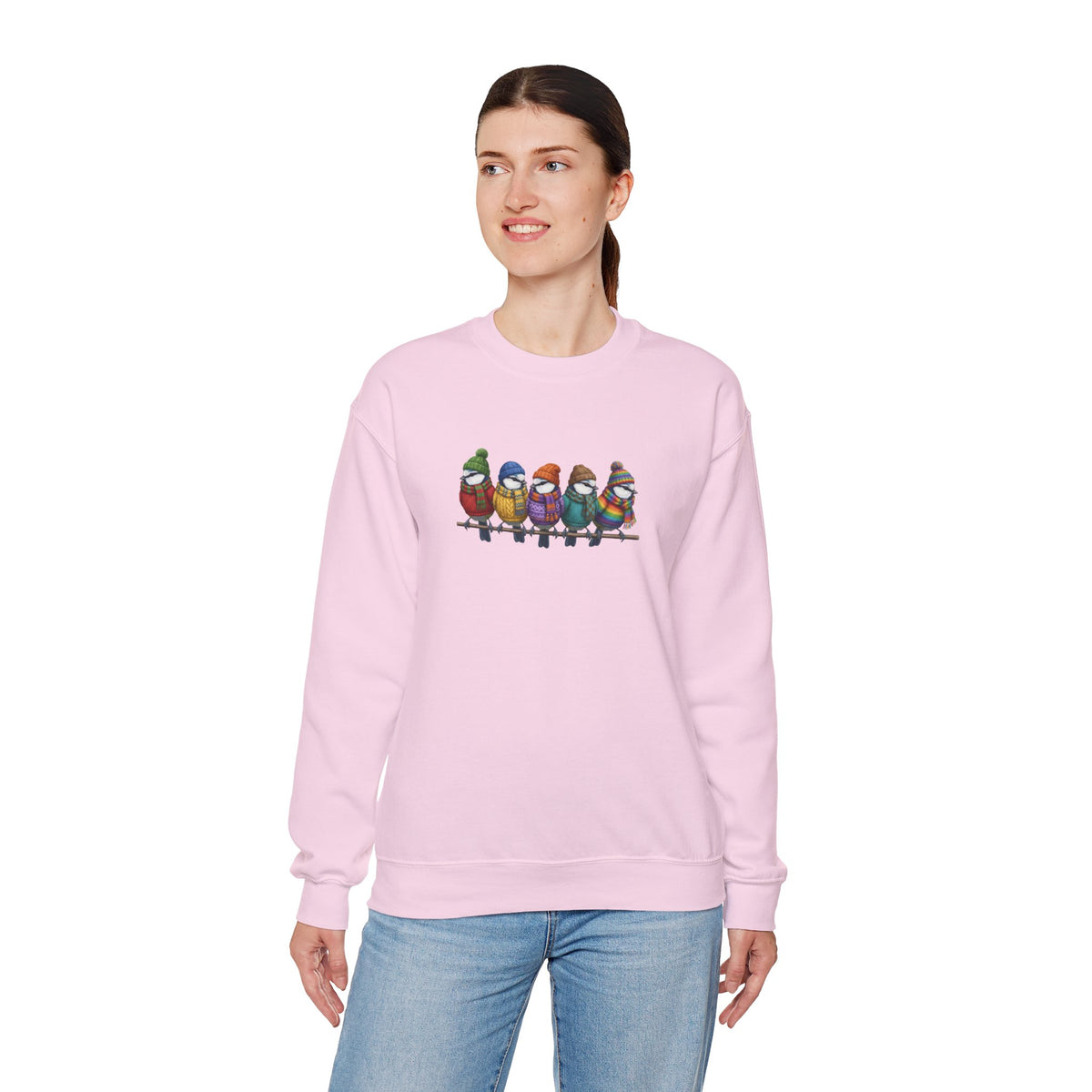 Blue Titmice Sweatshirt | Bird Watcher Crewneck | Unisex Songbirds Wearing Knit Gift for Bird Lovers