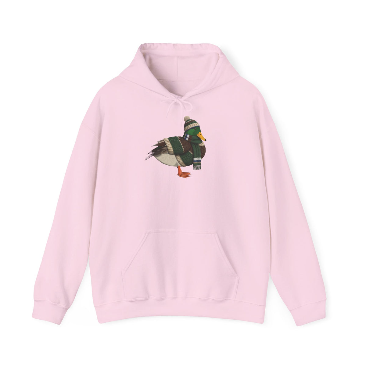 Ente mit Strickmütze Kapuzenpullover – artistic apparel und casual outerwear Stil