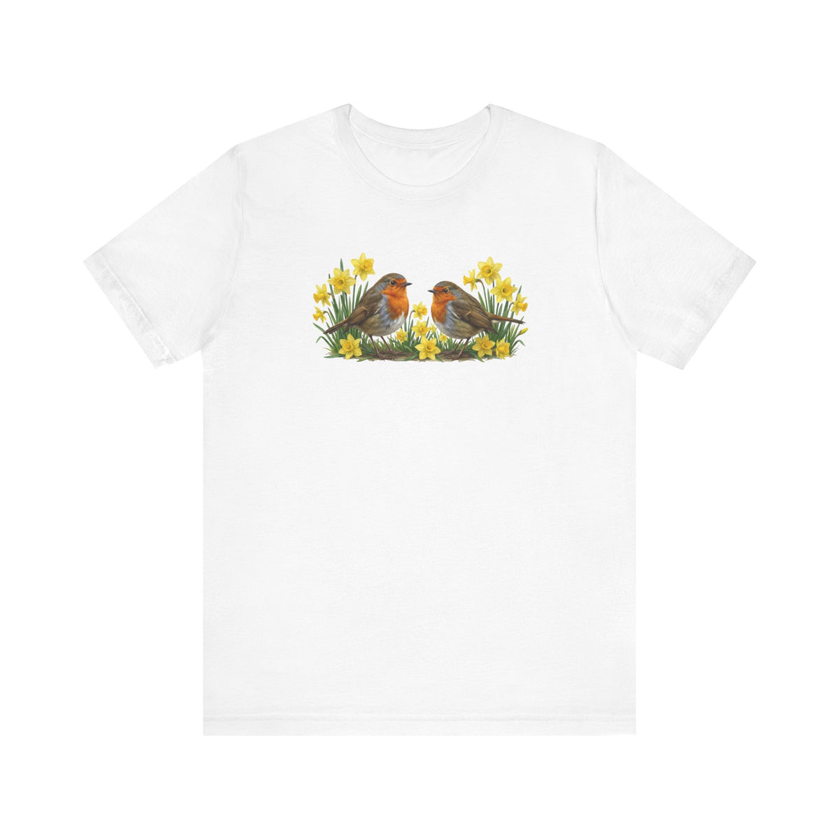 Rotkehlchen Vogel T-Shirt mit bird graphic tee Hintergrund
