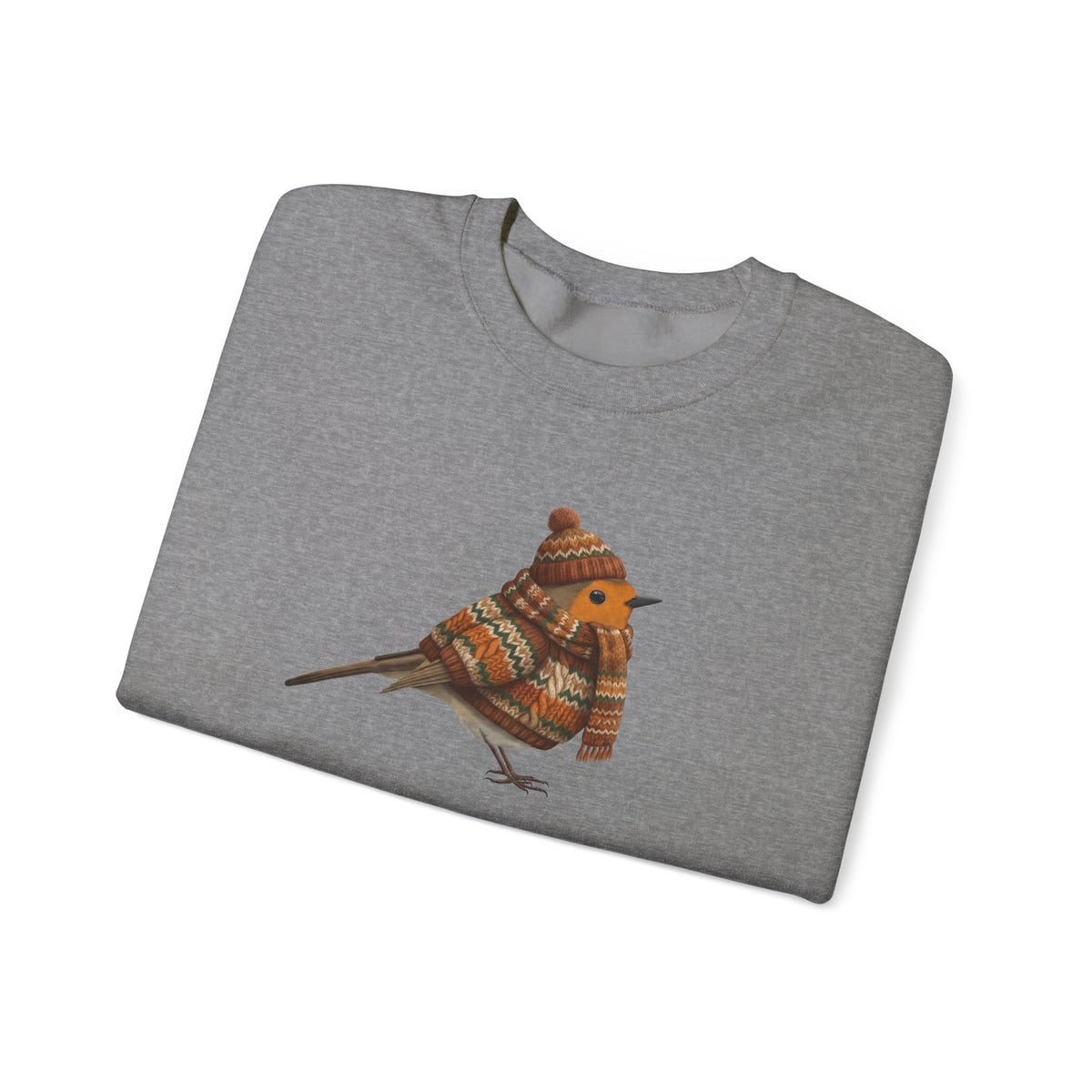 Robin Winter Sweatshirt | Bird Watcher Crewneck | Unisex Songbirds Wearing Knit Gift for Bird Lovers