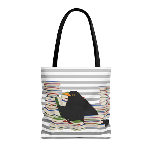 blackbird bird books tote bag