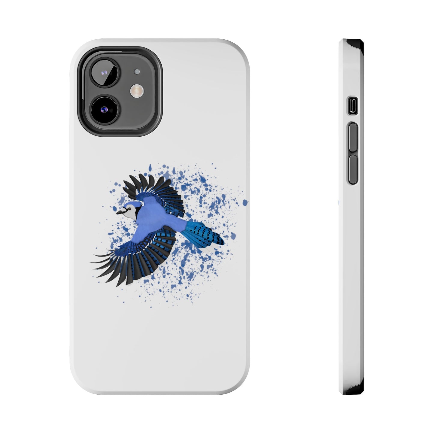 Blue Jay Bird Art Tough Phone Case White