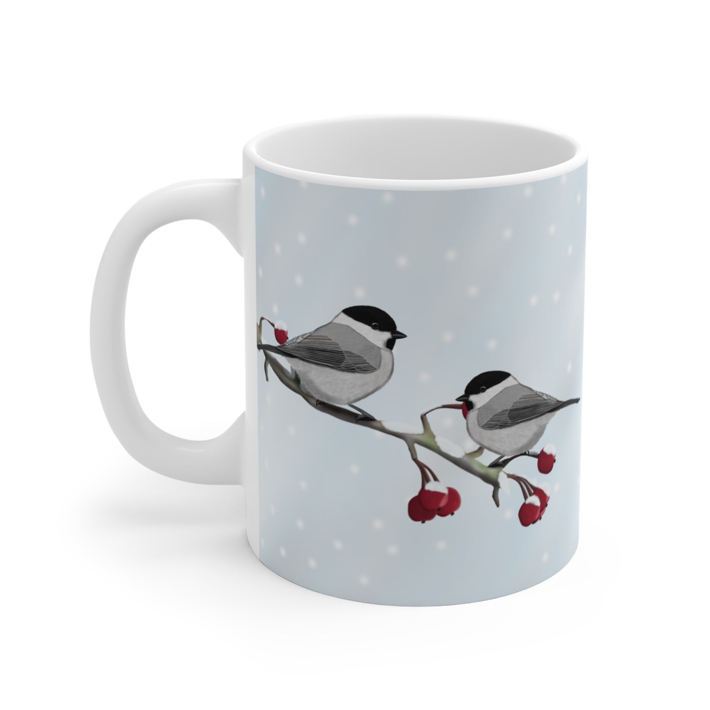 Willow Titmouse Winter Bird Ceramic Mug 11oz - jz.birds