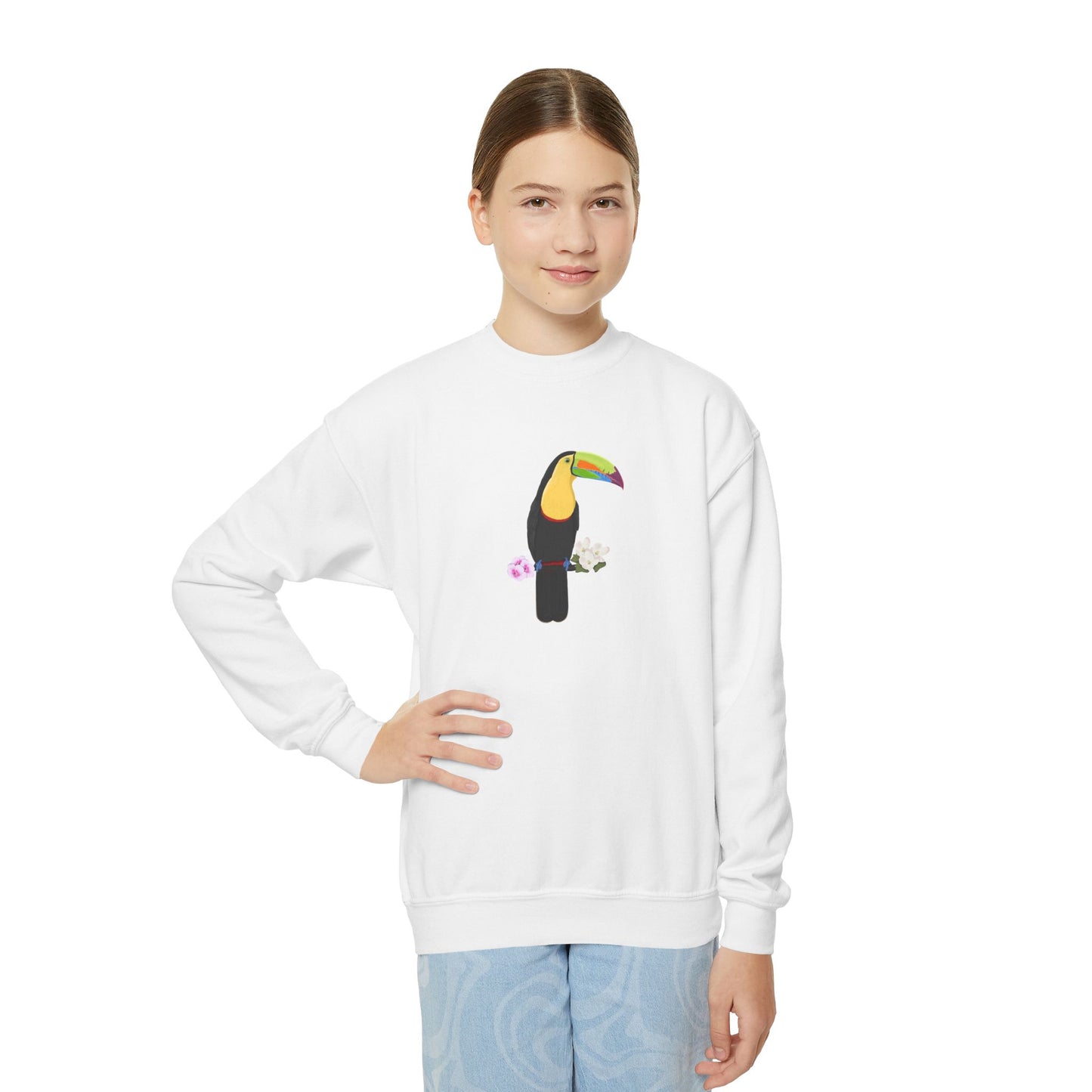 Keel Billed Toucan Bird Birdwatching Youth Crewneck Sweatshirt