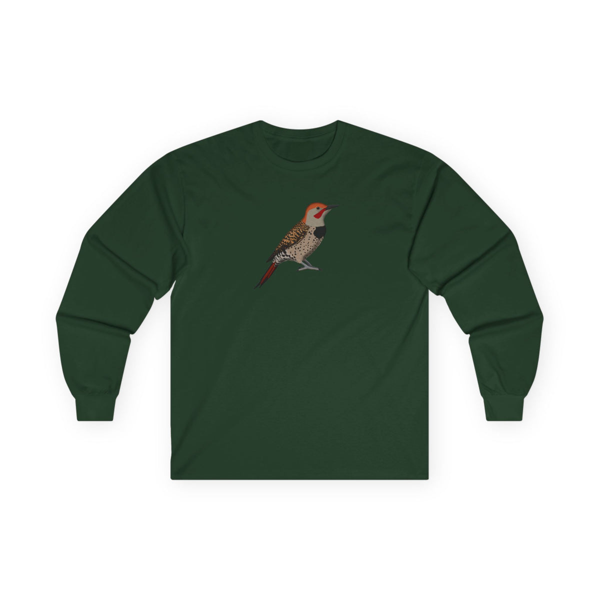 Northern Flicker Birding & Birdwatching Bird Cotton Long Sleeve T-Shirt – Graphic Tee, Long-sleeve
