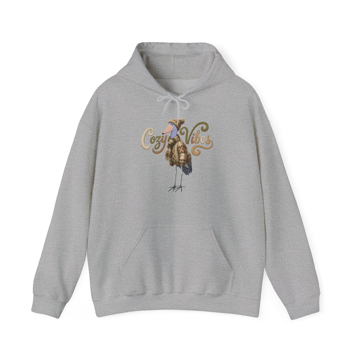 Schuhschnabel mit Strickpullover Cozy Vibes Hoodie - Vogel Kapuzenpullover für Vogelbeobachter & Naturliebhaber Vogelmotiv – artistic apparel,