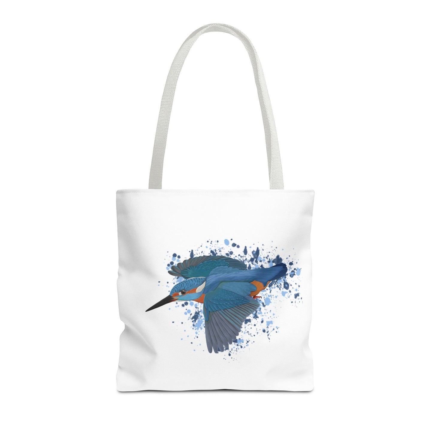 Eisvogel Tragetasche 40x40cm Vogel Tasche Weiß für Vogelbeobachter
