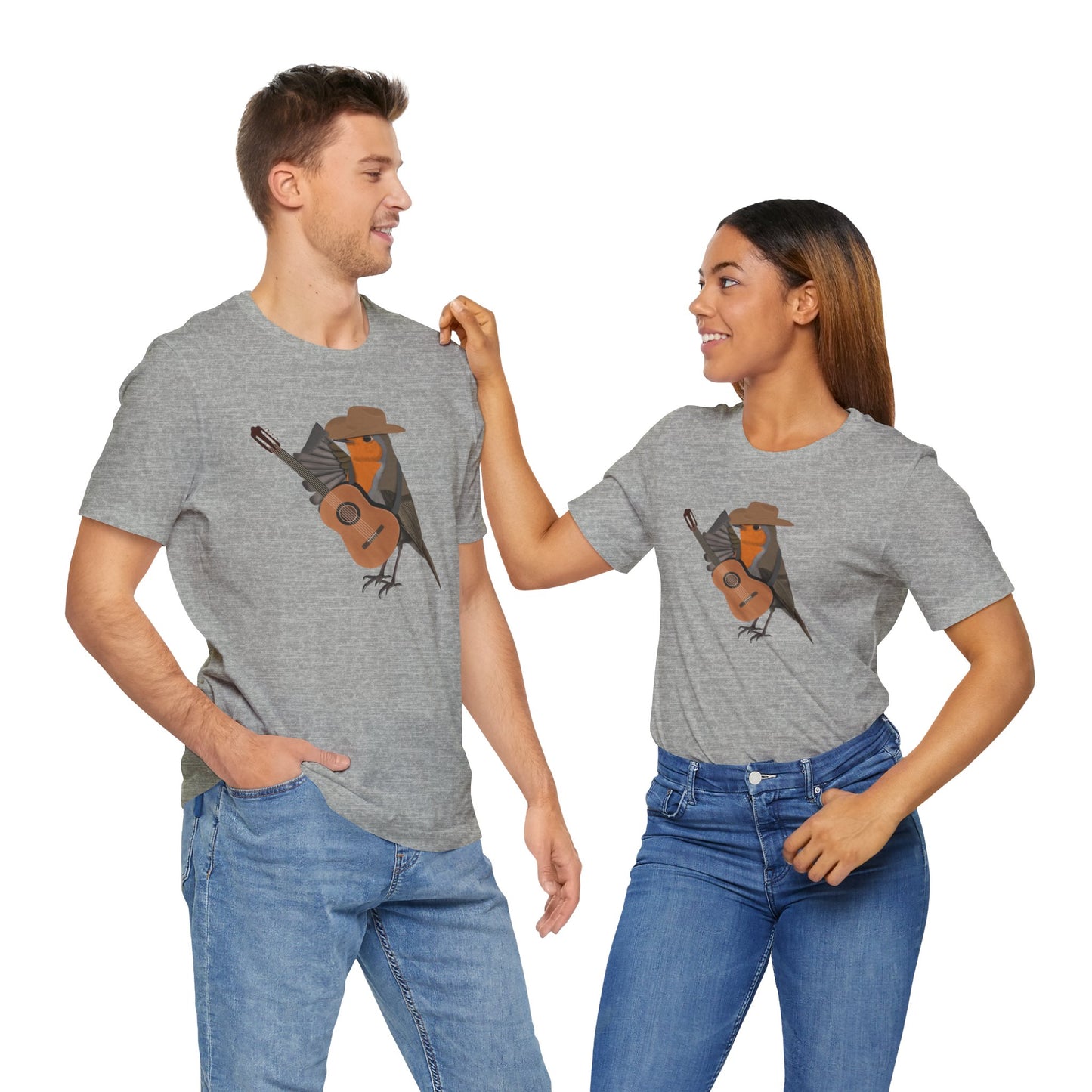 Robin with Cowboy Hat and Guitar Country Music Bird T-Shirt
