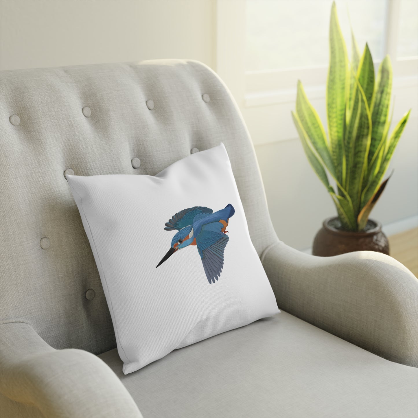 Eisvogel Vogel Kissen – Dekokissen mit Vogelmotiv für Vogelliebhaber und Vogelbeobachter