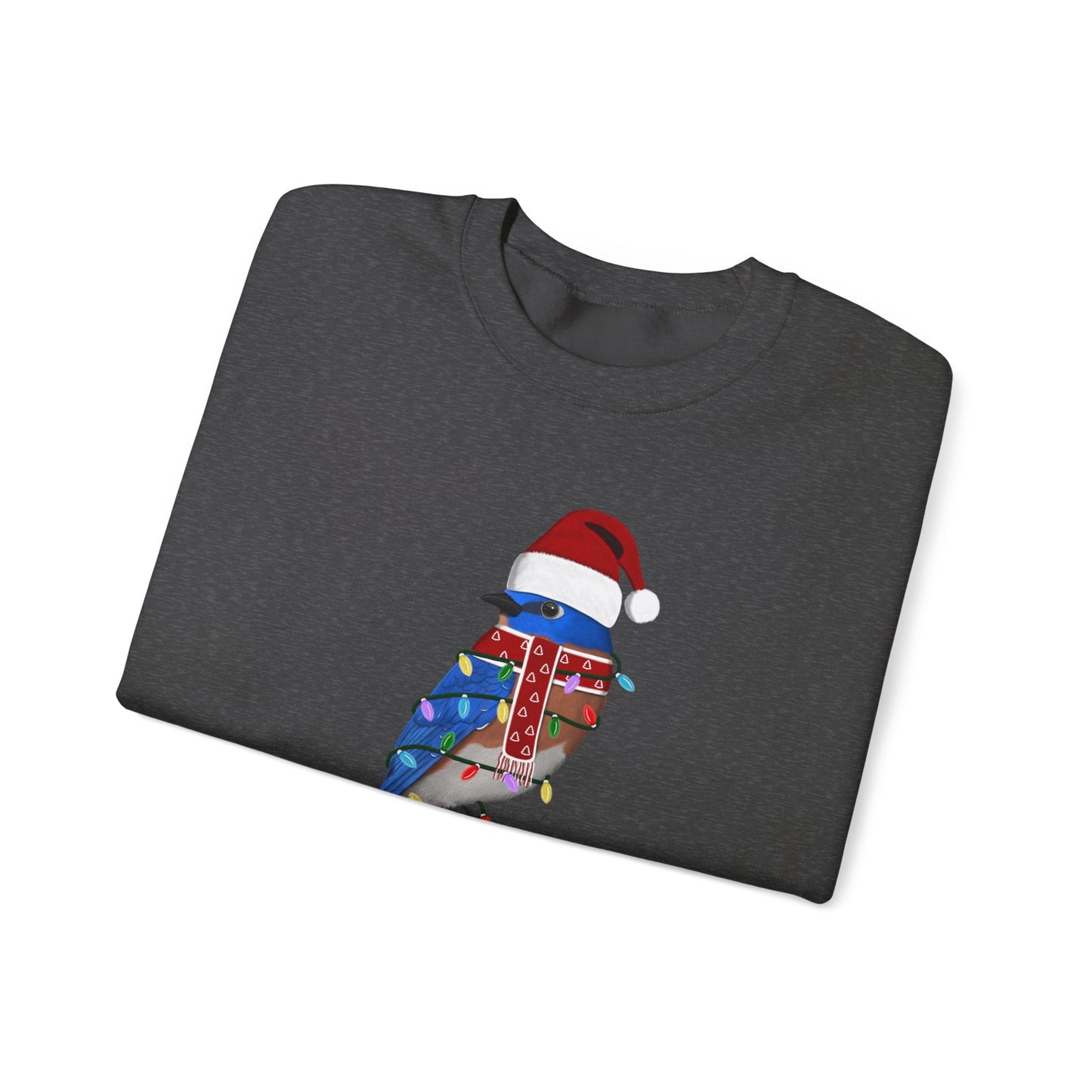 Bluebird with Fairy Lights Santa Claus Christmas Bird Sweatshirt